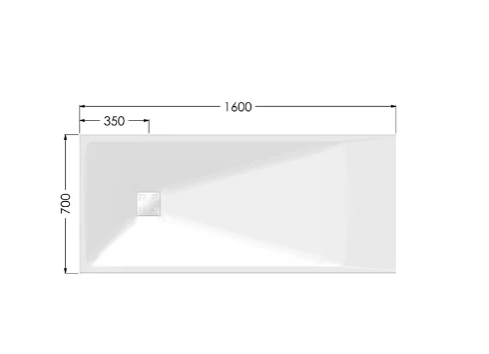 AKW Onyx Exclusif Shower Tray 1600x700mm White (12830WH)