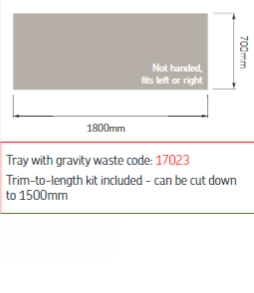 AKW Sulby Step-In Shower Tray with Built-In Gravity Waste, photo 16