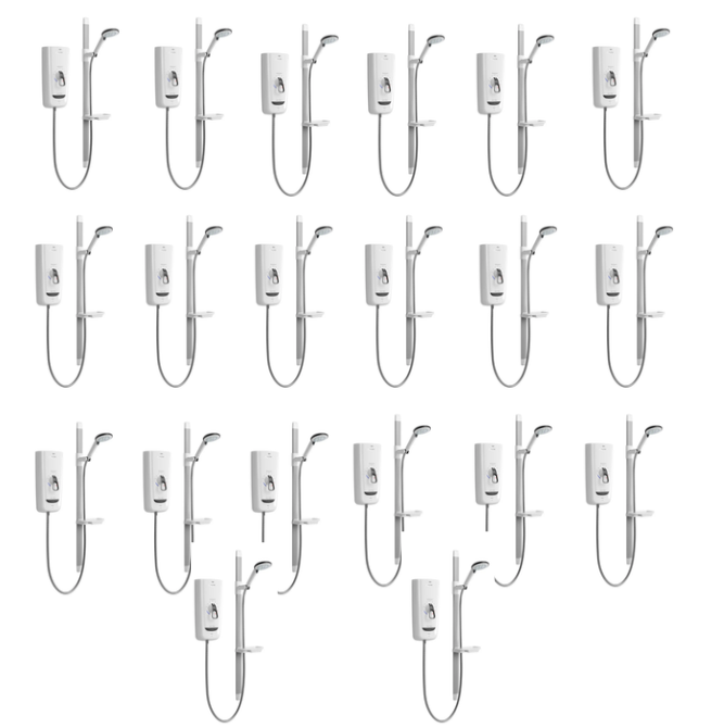 Mira Advance ATL Flex 8.7KW White/Chrome Electric Shower (1.1785.003) Pack of 20 Trade Bundle