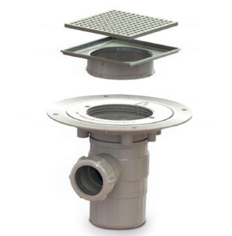 SFWA stainless steel 2 part gravity waste with GW50 for tiled floors