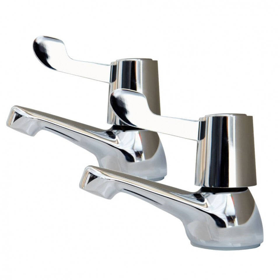 AKW Lever Wash Basin Taps Polished Chrome (Pair) (23196CH)
