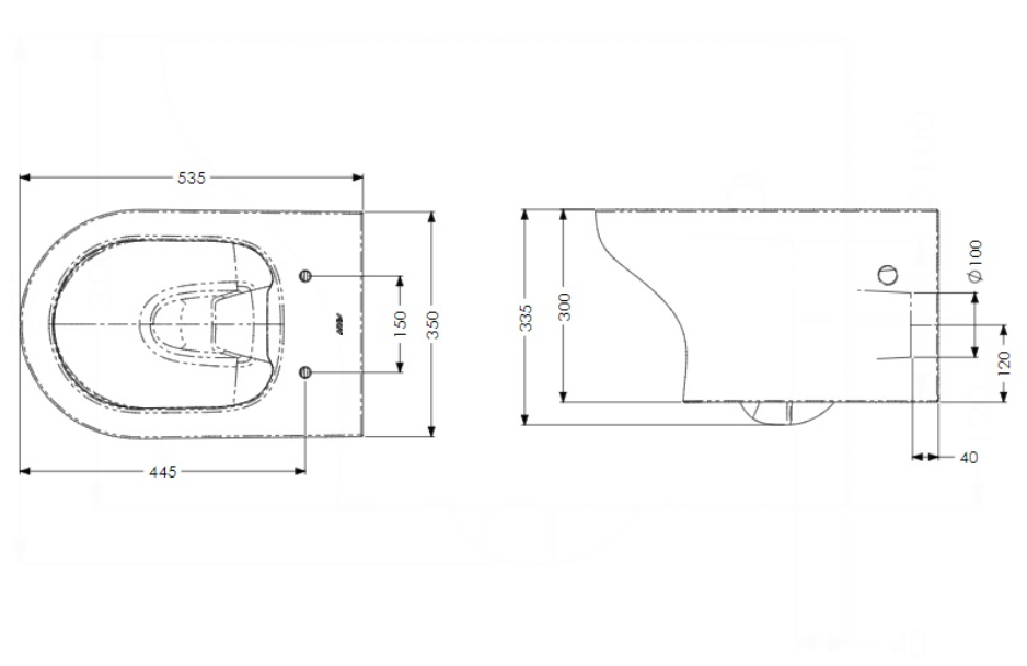 AKW Navlin Wall Hung Toilet Pan (23573)