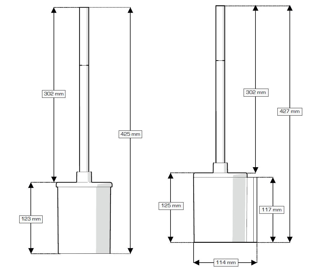 AKW Onyx Toilet Brush White and Chrome (23684)