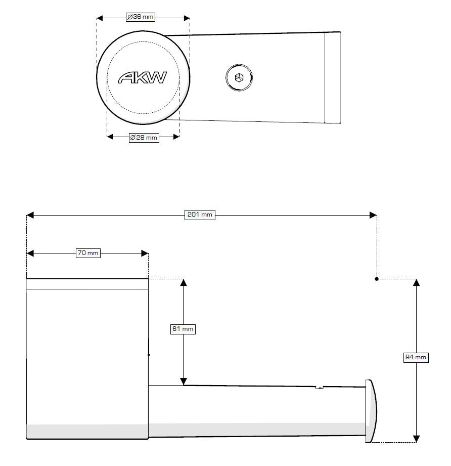AKW Onyx Toilet Roll Holder White and Chrome (23685)