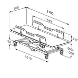 Pressalit MCT 5 change trolley dimension drawing