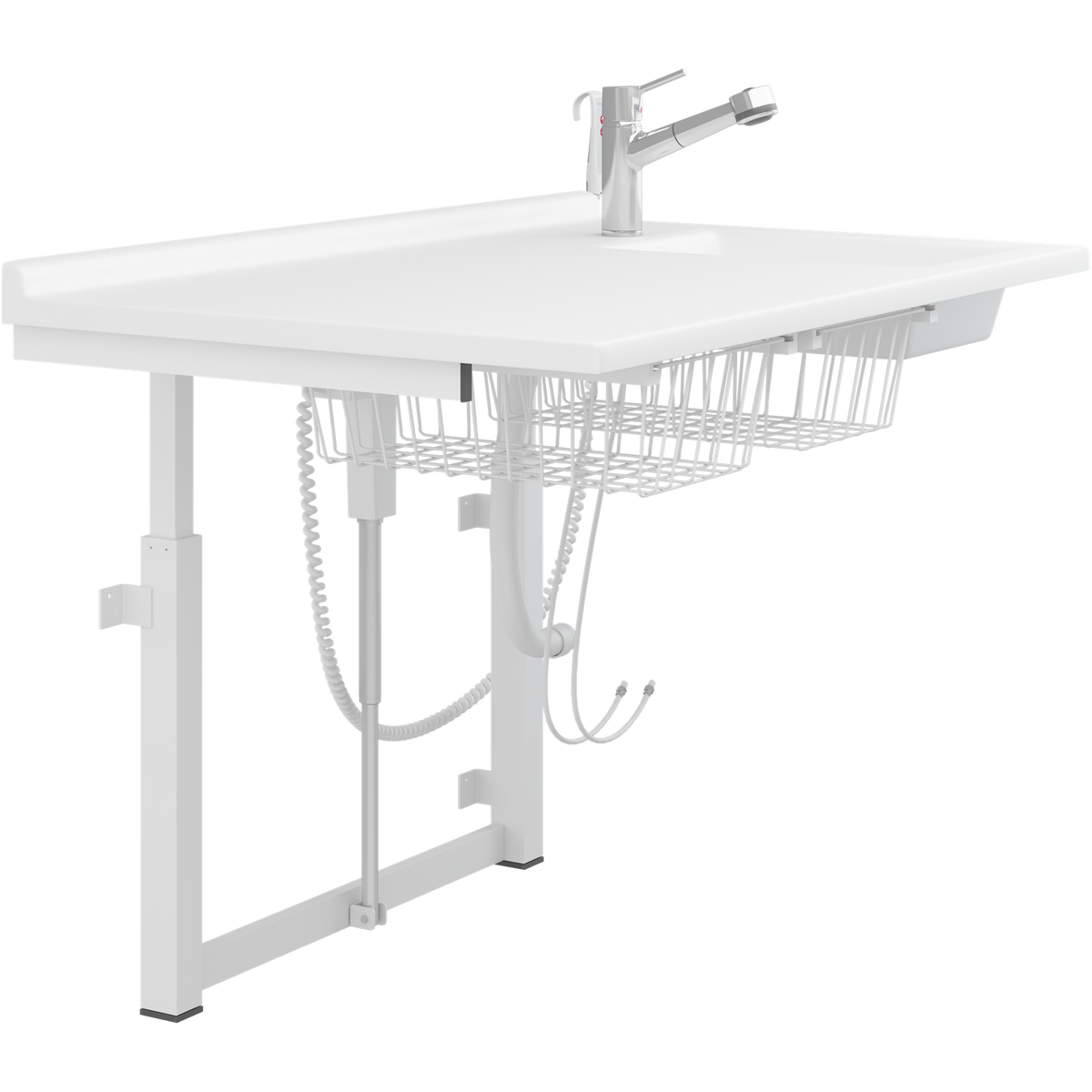 Pressalit daycare changing table with sink and pull-out mixer tap