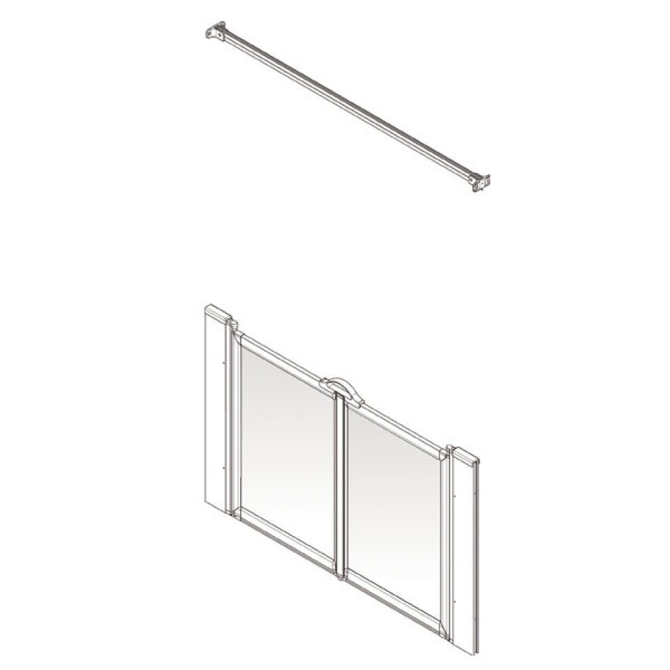 AKW Option M Half Height Carer Shower Screen Set for Shower Trays, photo 2