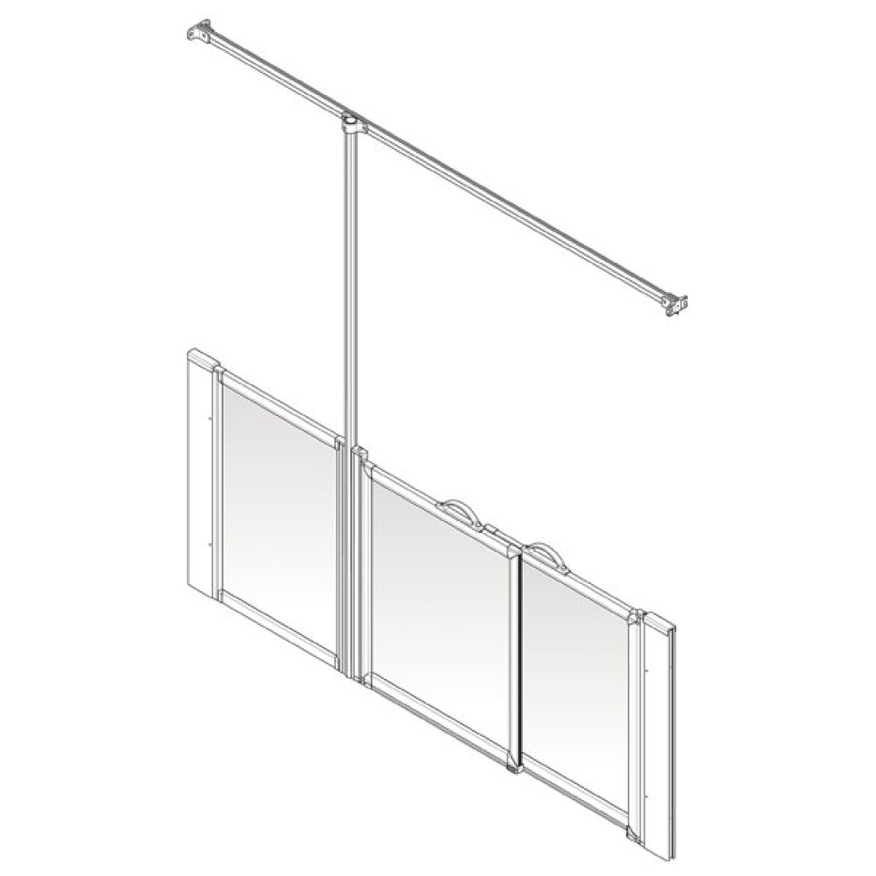 AKW Option P Half Height Carer Shower Screen Set for Shower Trays, photo 2