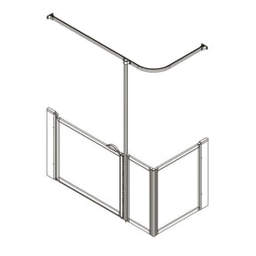 AKW Option Q Half Height Carer Shower Screen Set for Shower Trays