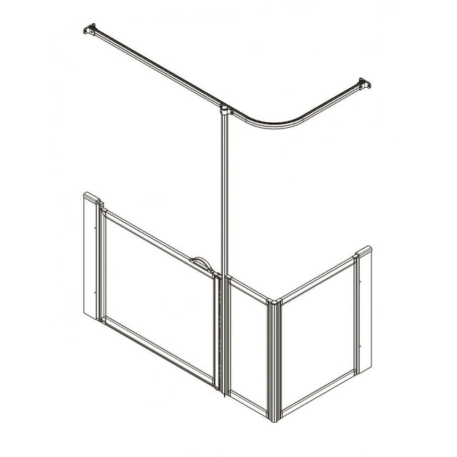 AKW Option Q Half Height Carer Shower Screen Set for Shower Trays