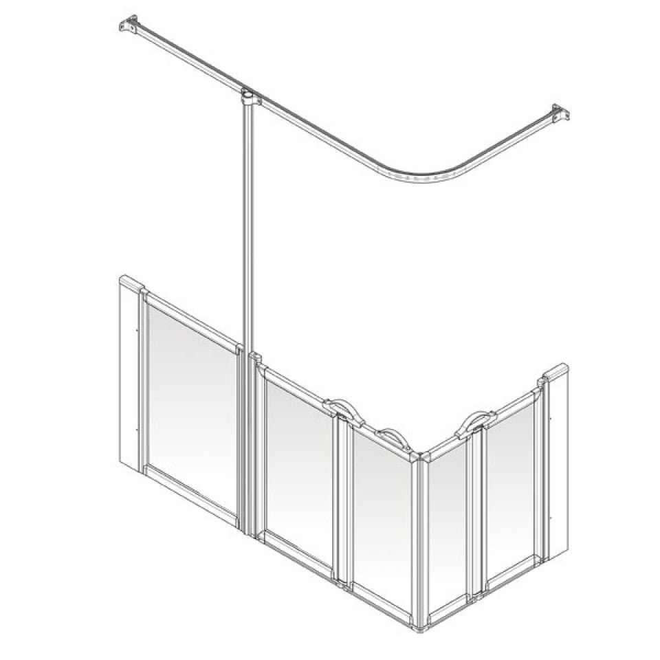 AKW Option X Half Height Carer Shower Screen Set for Shower Trays, photo 2