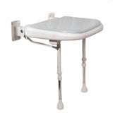 AKW 4000 Series Advanced Wall Mounted Fold up Moulded Grey Padded Seat with Support Legs (04270P)