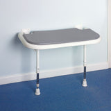 AKW 4000 Series Large Extra Wide Grey Padded Fold-Up Shower Seat with Legs (04570P)
