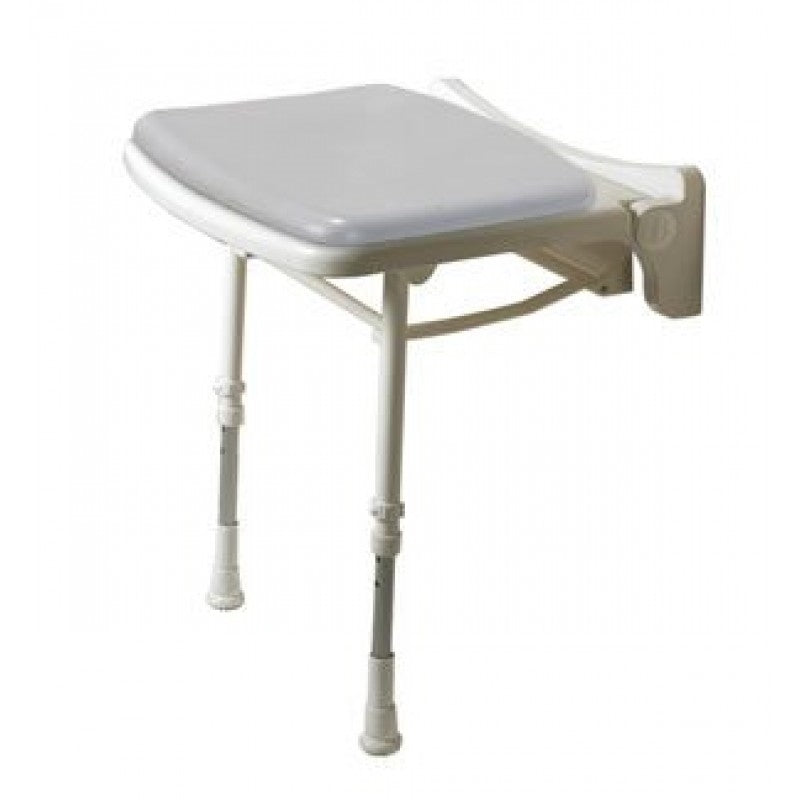 AKW 2000 Series Compact Wall Mounted Grey Padded Fold Up Shower Seat (02000P)