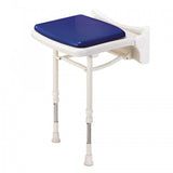AKW 2000 Series Standard Fold Up Wall Mounted Shower Seat With Blue Pad (02210P)