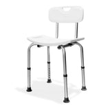 AKW Aluminium Freestanding Shower Stool with Back (02310)