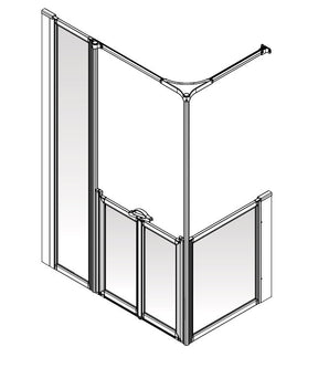 AKW Option YF Half Height Carer Shower Screen Set for Shower Trays