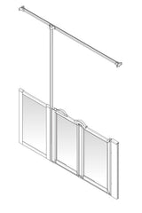 AKW Option ZUW Half Height Carer Shower Screen Set for Wet Floors, photo 2