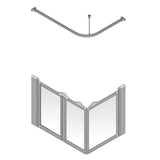 AKW Silverdale Option A Shower Screens 1000x700mm Left Hand - 900mm High - Frosted (91002LSF)