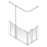 AKW Silverdale Option B Half Height Carer Shower Screen Set 1420 x 700mm, 900mm High