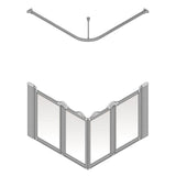 AKW Option E Silverdale Half Height Shower Screen Set for Shower Trays – Choice of Size, Height, Handing & Finish
