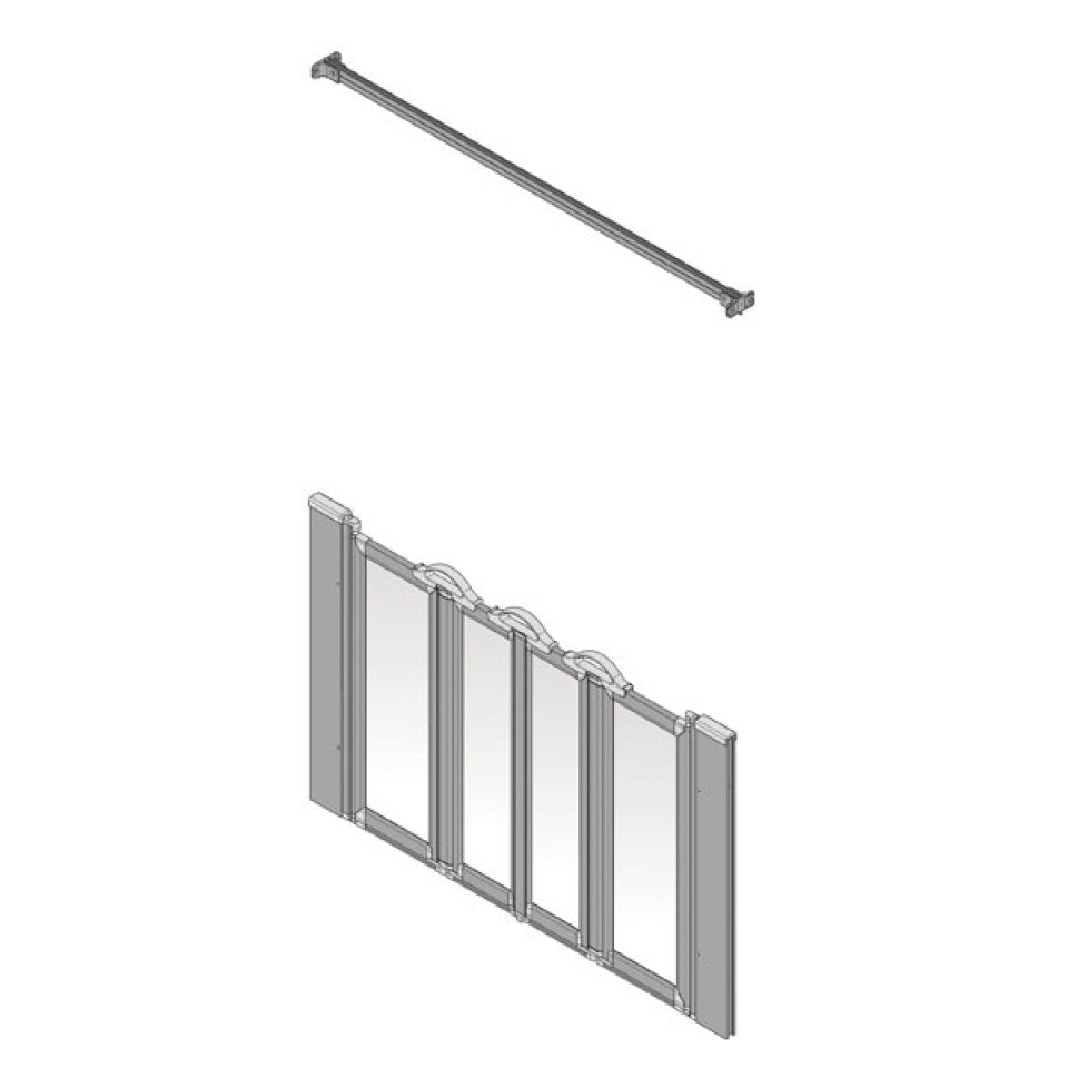 AKW Silverdale Option NW Shower Screens 1400mm Wide x 900mm High - Frosted (91120NSF)