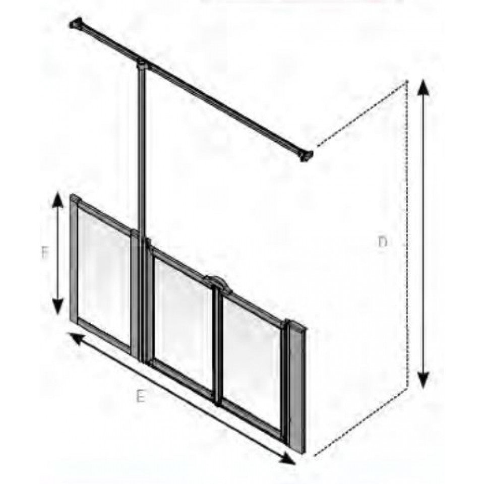 AKW Silverdale Option TT Half Height Carer Shower Screen Set for Shower Trays, photo 2