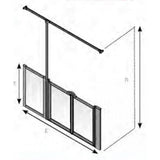 AKW Silverdale Option TT Half Height Carer Shower Screen Set for Shower Trays, photo 2
