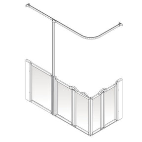 AKW Silverdale Option XF Half Height Carer Shower Screen Set for Shower Trays