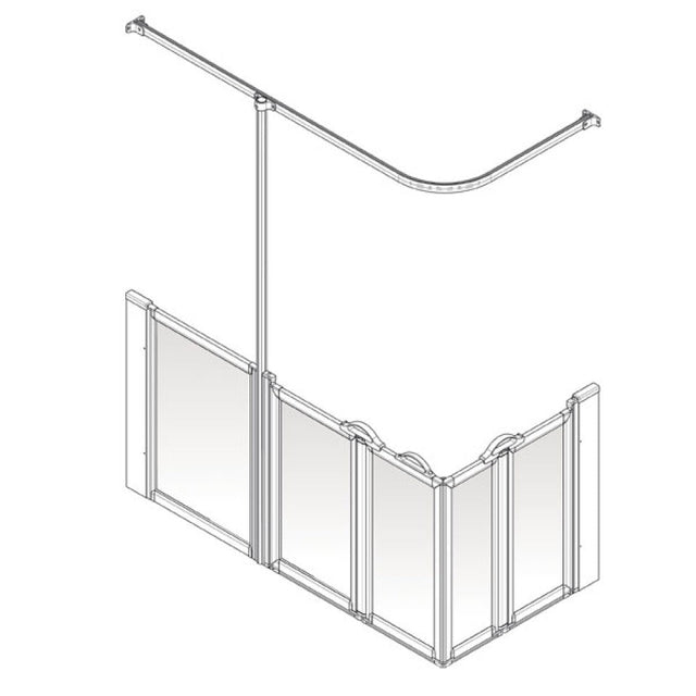 AKW Silverdale Option XF Half Height Carer Shower Screen Set for Shower Trays