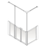 AKW Silverdale Option Y Half Height Carer Shower Screen Set for Shower Trays, photo 2