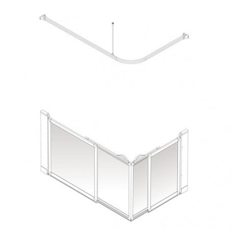 AKW Option S Series Half Height Carer Shower Screen Sets 750mm High, photo 8