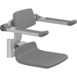 Pressalit PLUS replacement shower seat – 310 mm – Back & Armrests, Standard Seat, Anthracite