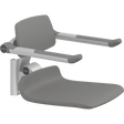 Pressalit PLUS replacement shower seat – 450 mm – Back & Armrests, Standard Seat, Anthracite