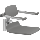 Pressalit PLUS replacement shower seat – 450 mm – Back & Armrests, Standard Seat, Anthracite