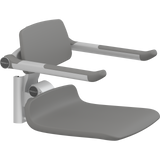 Pressalit PLUS replacement shower seat – 450 mm – Back & Armrests, Standard Seat, Anthracite