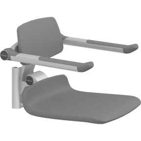 Pressalit PLUS replacement shower seat – 450 mm – Back & Armrests, Standard Seat, Anthracite