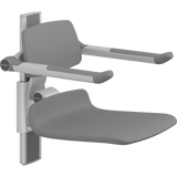 Pressalit PLUS shower seat – 450 mm Manual – Back & Armrests, Standard Seat, Anthracite
