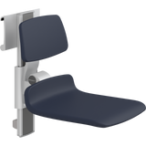 Pressalit PLUS shower seat – 450 mm Manual – Backrest Only, Standard Seat, Dark Blue