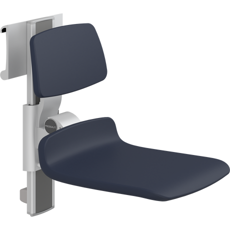 Pressalit PLUS shower seat – 450 mm Manual – Backrest Only, Standard Seat, Dark Blue