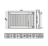 Kartell K-RAD Kompact Type 11 Single Panel & Single Convector Radiator 300mm x 1400mm (S314K)