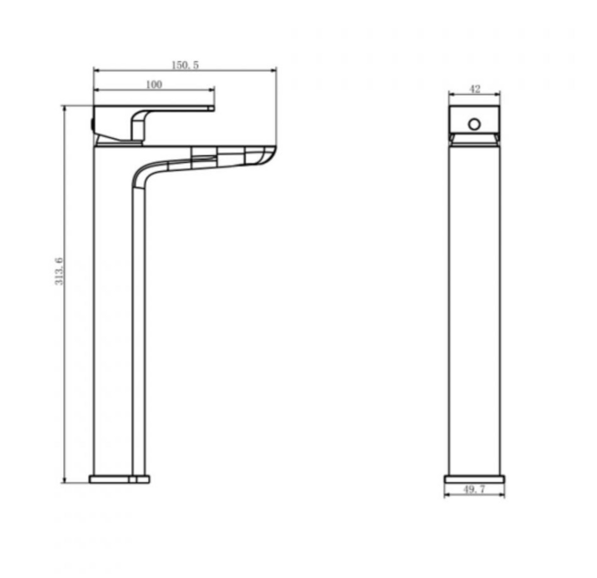 Kartell K-VIT Kolt Hi-Rise Mono Basin Mixer Chrome (TAP301KCP)