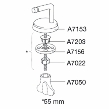 Pressalit B83 universal hinge drawing