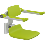 Pressalit PLUS replacement shower seat – 310 mm – Back & Armrests, Standard Seat, Lime Green
