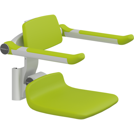 Pressalit PLUS replacement shower seat – 310 mm – Back & Armrests, Standard Seat, Lime Green