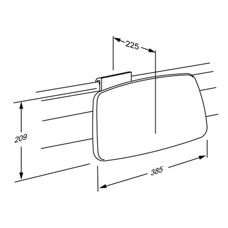Pressalit PLUS sideways adjustable backrest – dimension drawing (mm)