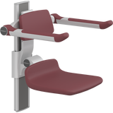 Pressalit PLUS shower seat – 310 mm Manual – Back & Armrests, Standard Seat, Red