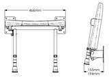 AKW 4000 Series Fold Up Shower Seat – Choice of Width, Style & Padding, photo 18