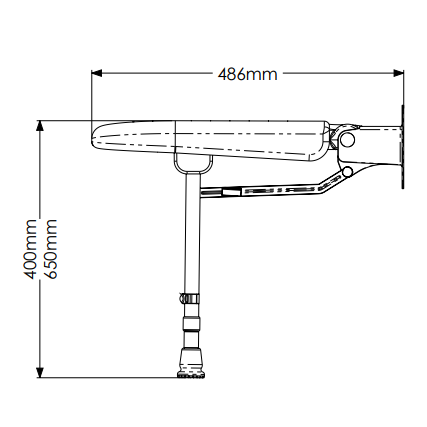 AKW 4000 Series Fold Up Shower Seat – Choice of Width, Style & Padding, photo 17