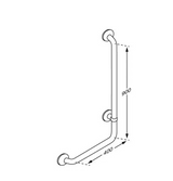 Pressalit PLUS angled handrail 400 x 900 mm – dimension drawing